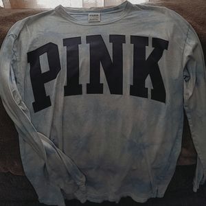 Blue tye dye PINK long sleeve